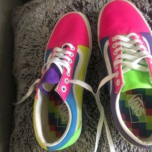 Vans  Old Skool brilliant colorblock shoes. Fabric tops keep you cool and Comfy.